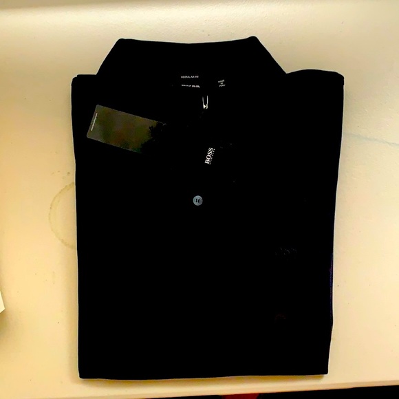 Brand new black Boss polo top. Never worn, size L - Picture 2 of 2
